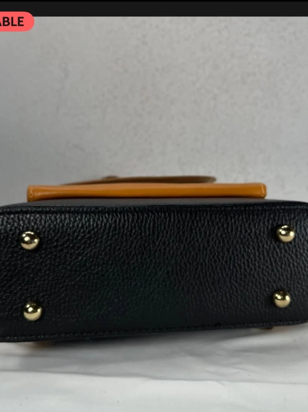 Divina Firenze Two-Tone Leather Backpack in Black & Tan
